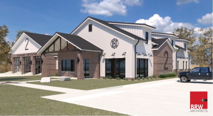 Graphic design of exterior of fire station