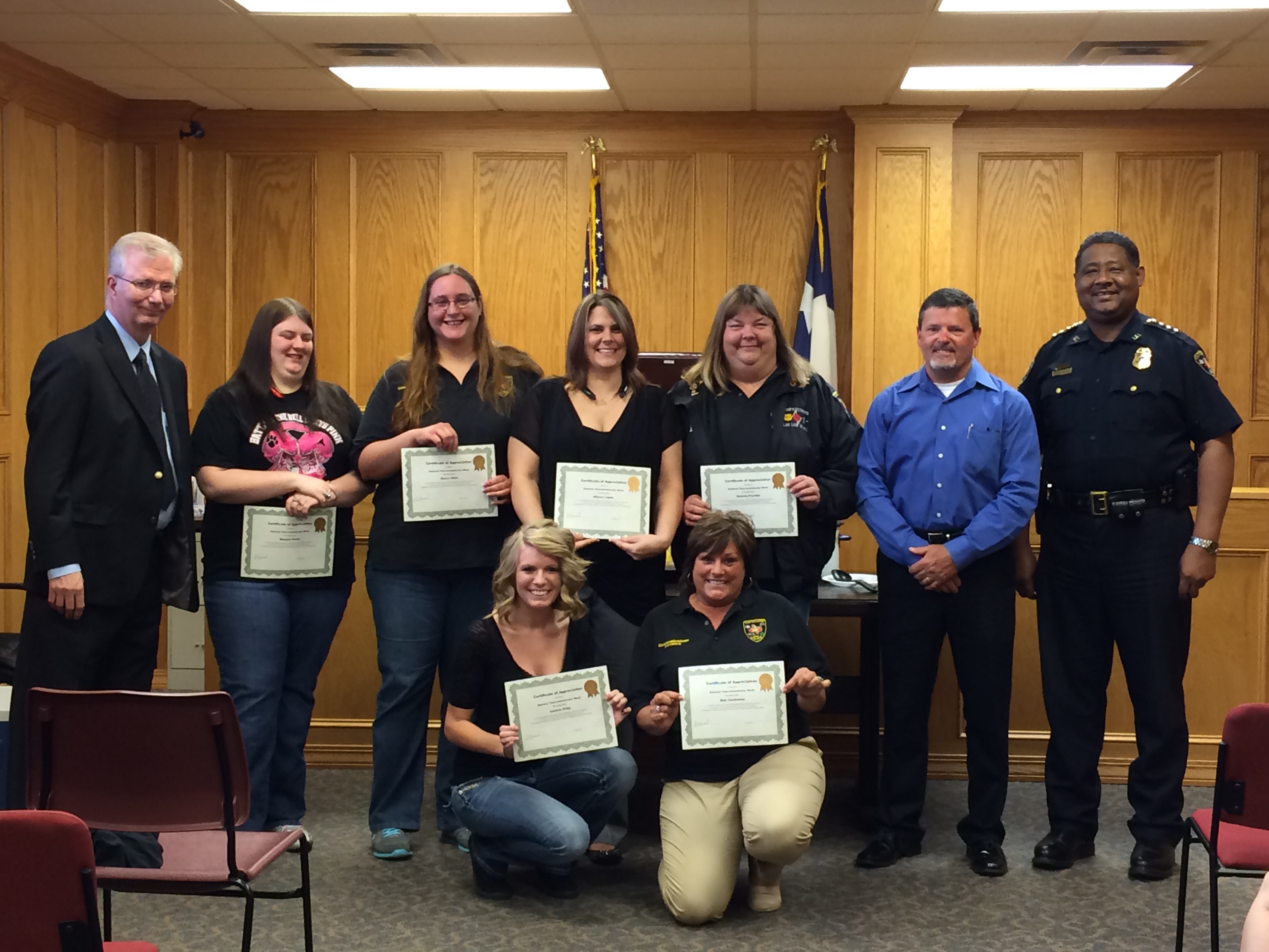 Dispatchers, City Mgr, Mayor and Police Chief