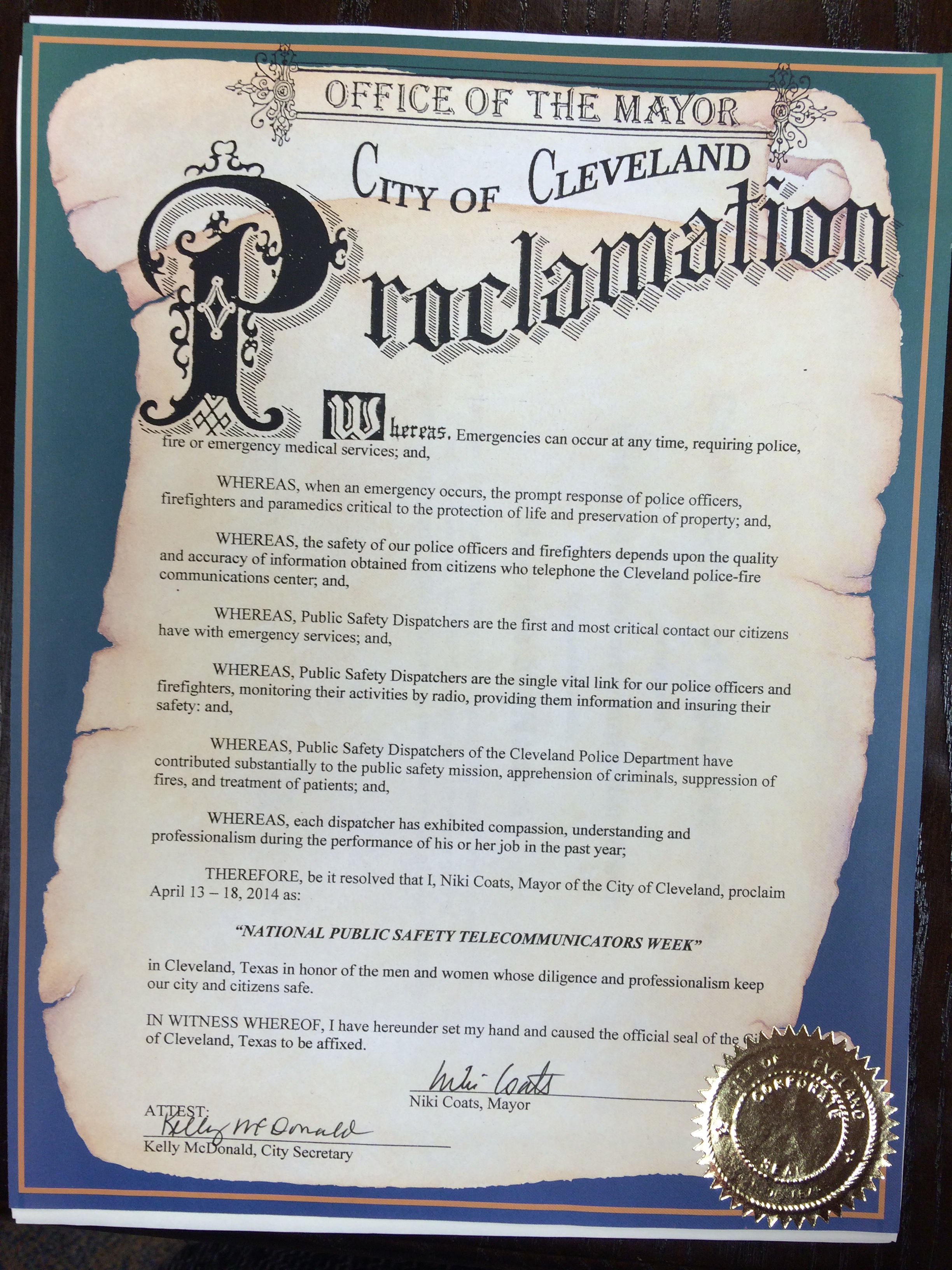 City Proclamation 